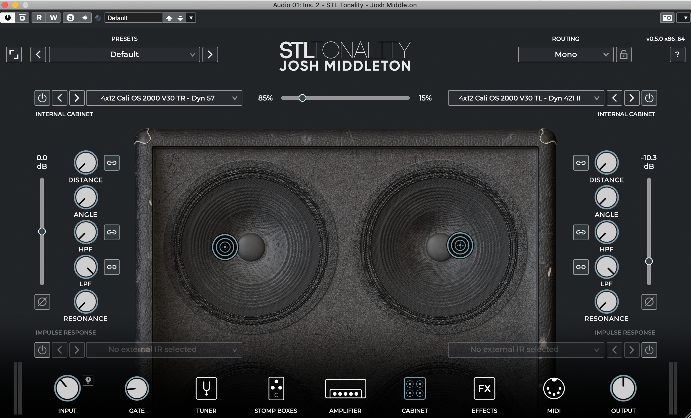 Virtual amplifier simulation - additional view